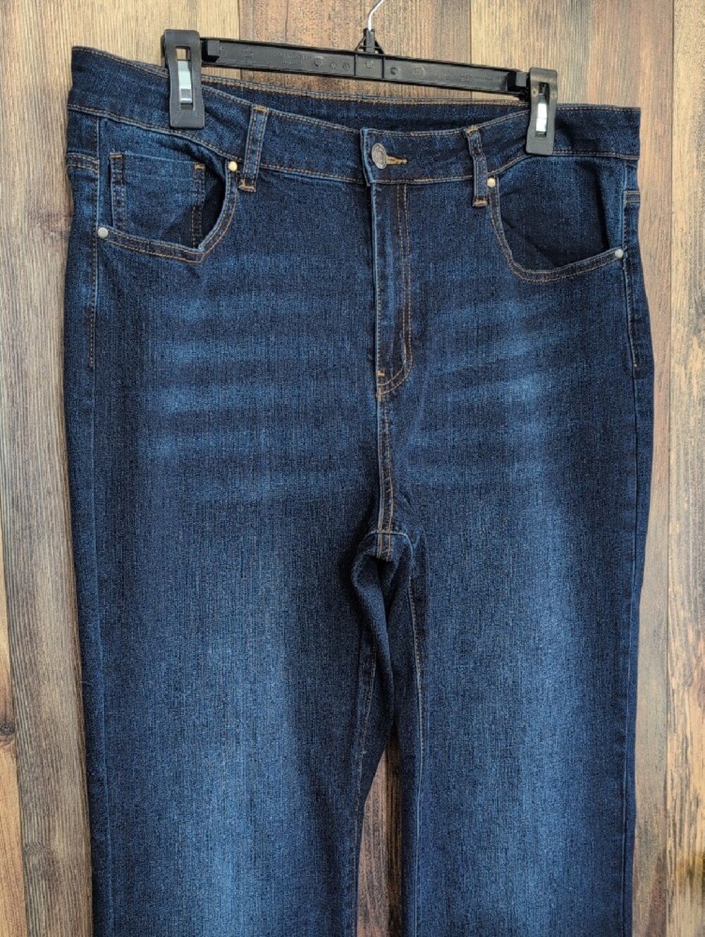 Grace & Lace Dark Wash Straight Leg Jeans 16 W294 - Picture 3 of 7